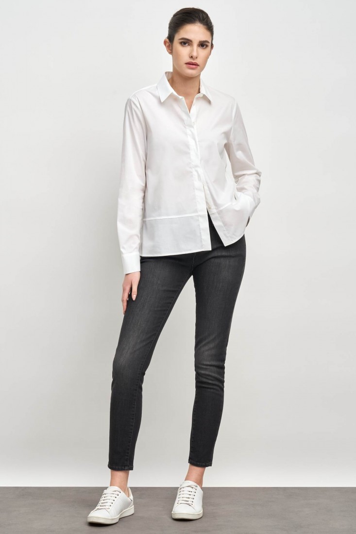 Zanetti 1965 Camicia Asimmetrica In Cotone