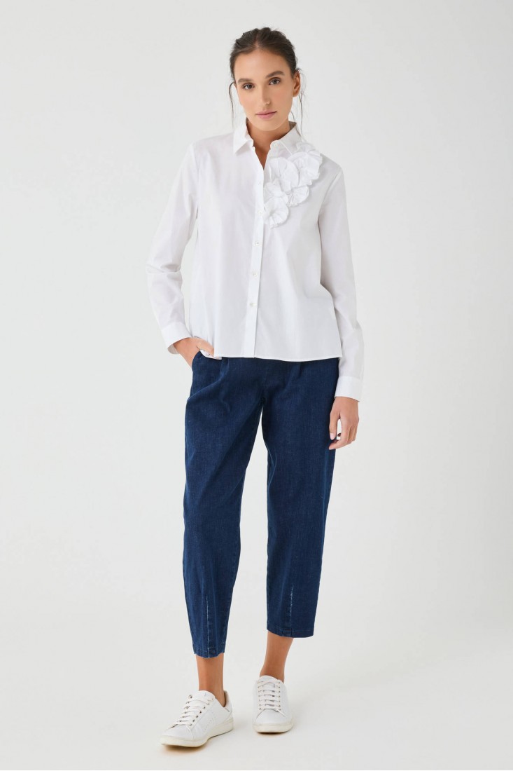 Zanetti 1965 Camicia Con Applicazione Floreale