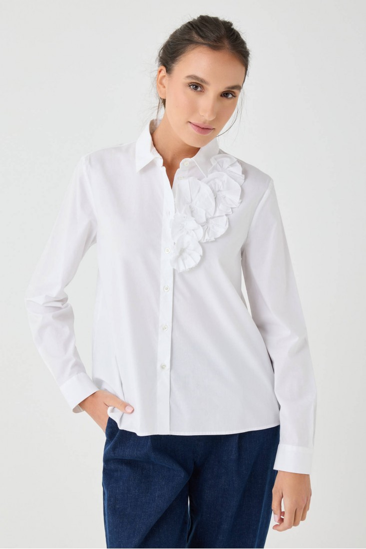 Zanetti 1965 Camicia con applicazione floreale