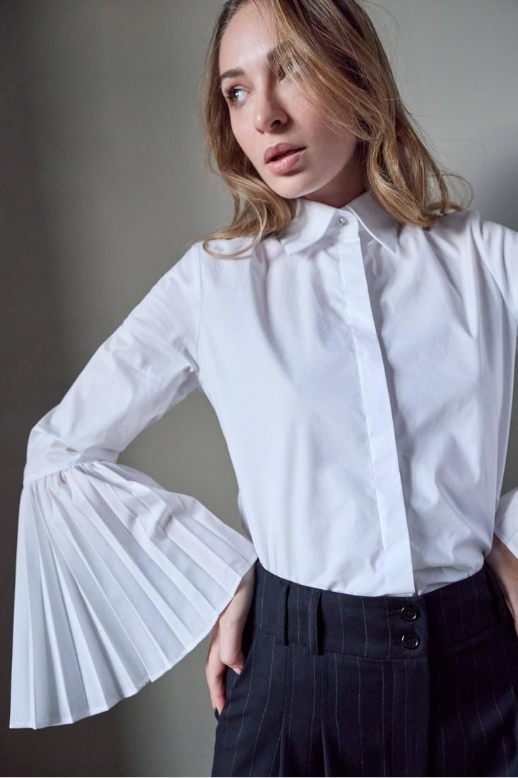 Zanetti 1965 Camicia Con Mancihe Plissettate