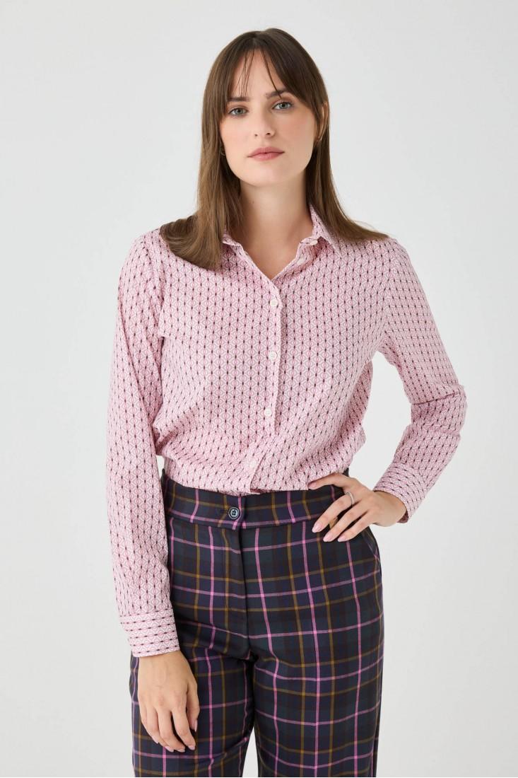 Zanetti 1965 Camicia con microstampa geometrica