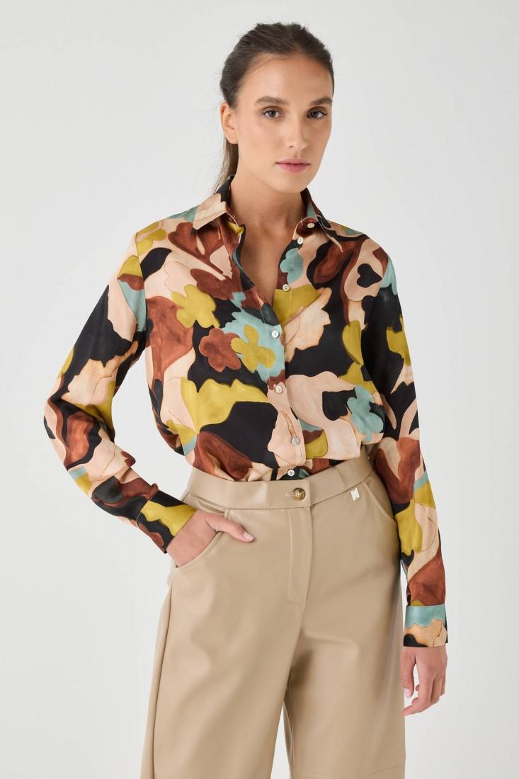 Zanetti 1965 Camicia con stampa allover a firori