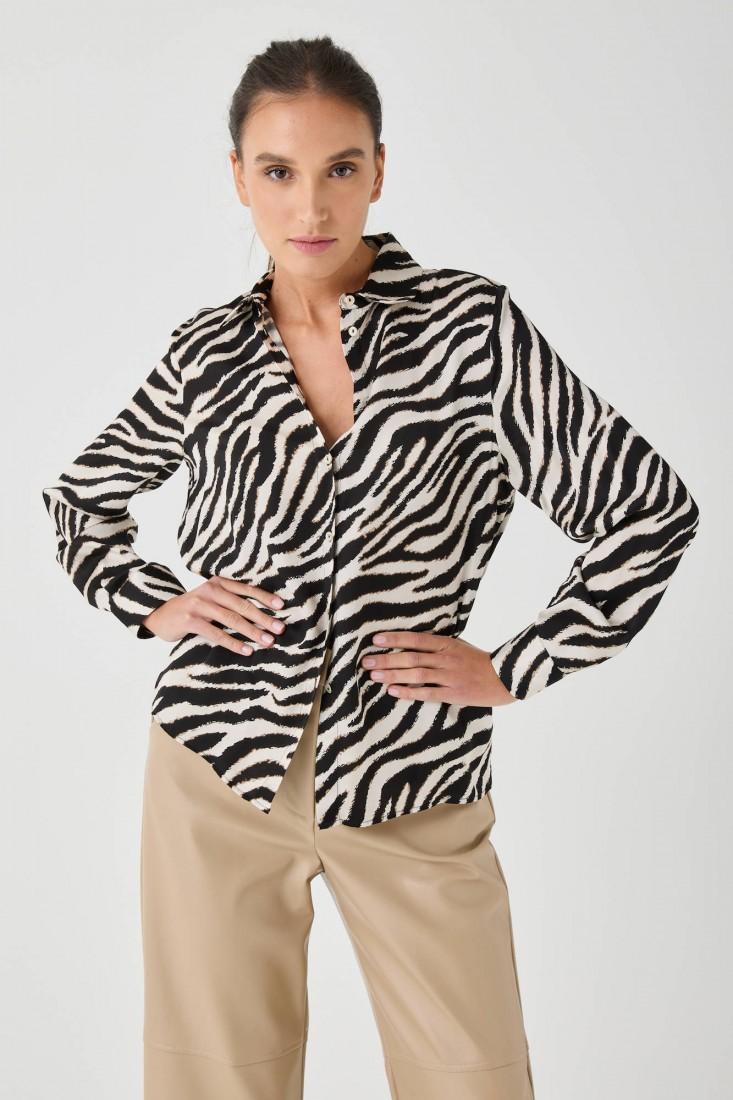 Zanetti 1965 Camicia con stampa animalier