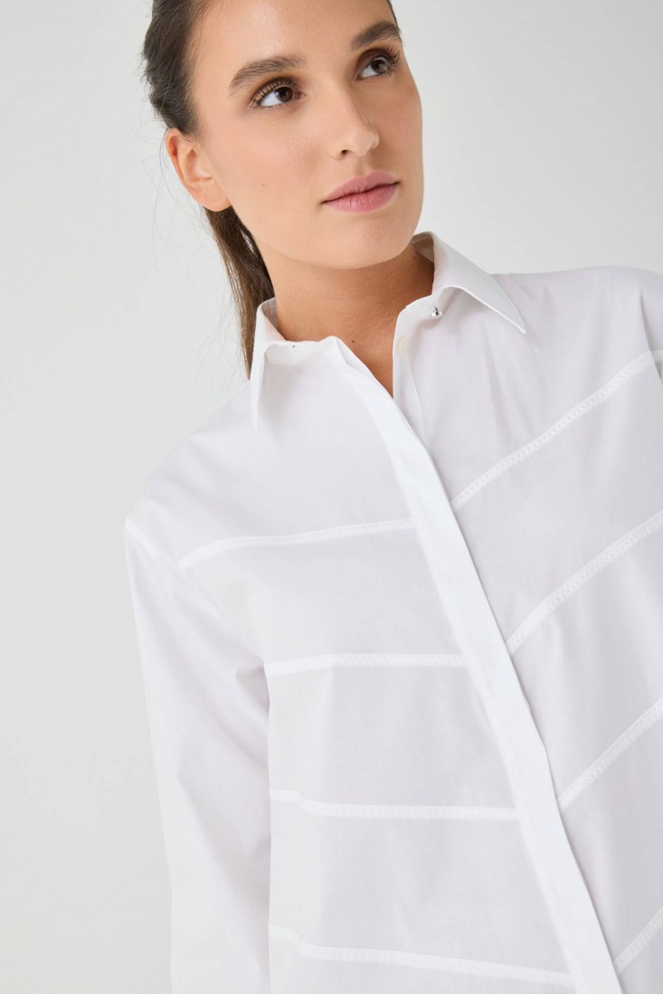 Zanetti 1965 Camicia Cropped Con Ricami