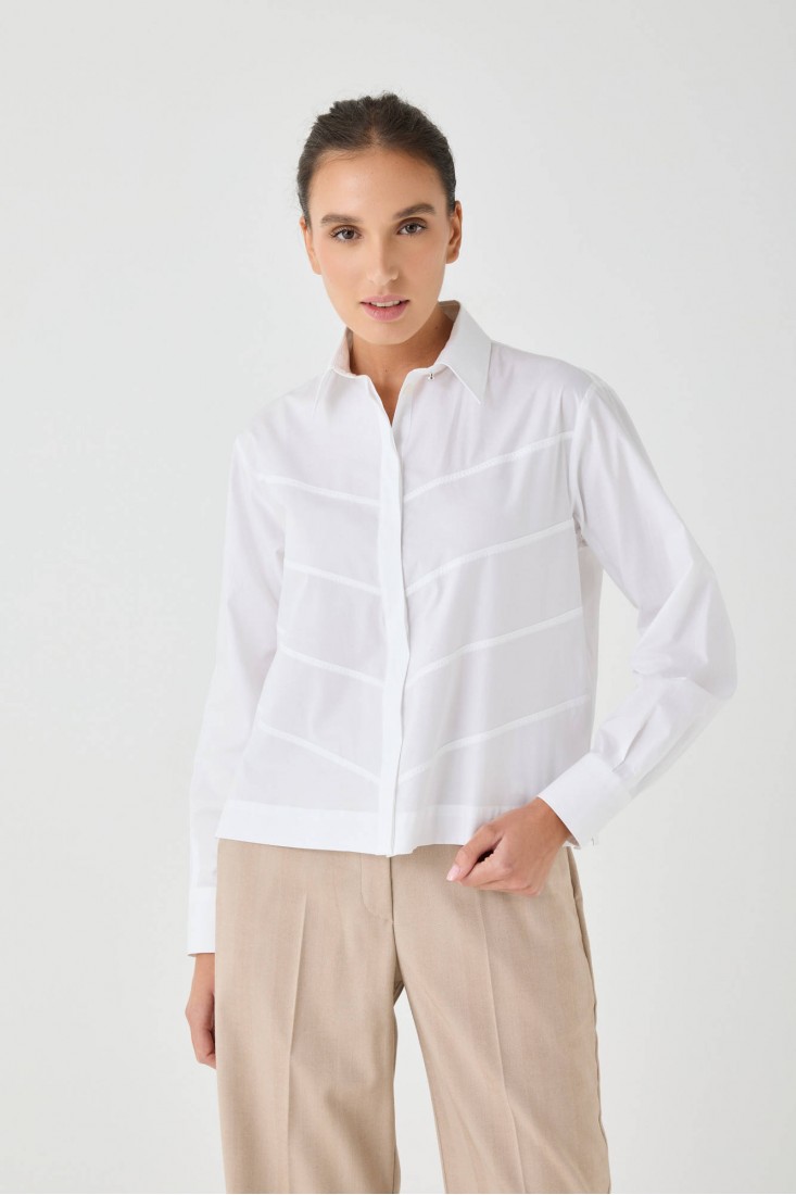 Zanetti 1965 Camicia cropped con ricami
