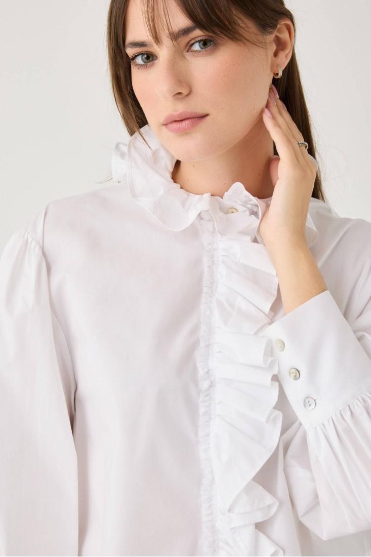 Zanetti 1965 Camicia Cropped Con Volant