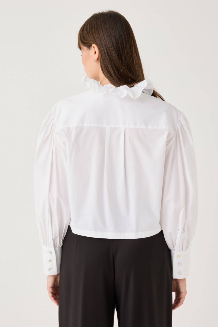 Zanetti 1965 Camicia Cropped Con Volant