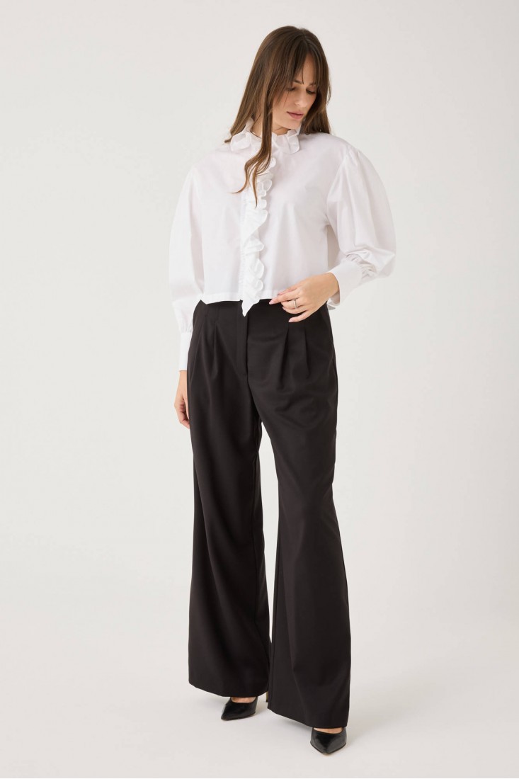 Zanetti 1965 Camicia Cropped Con Volant