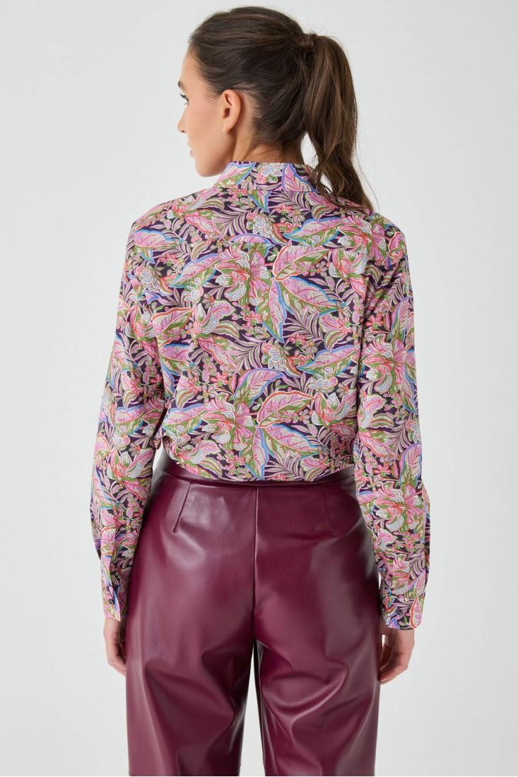 Zanetti 1965 Camicia In Cotone Liberty Floreale