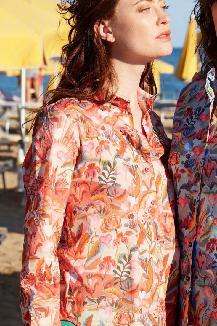 Zanetti 1965 Camicia In Cotone Stampato LIberty