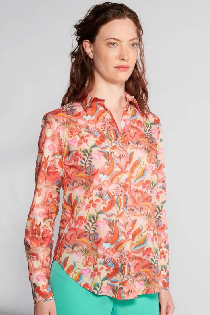 Zanetti 1965 Camicia in cotone stampato LIberty