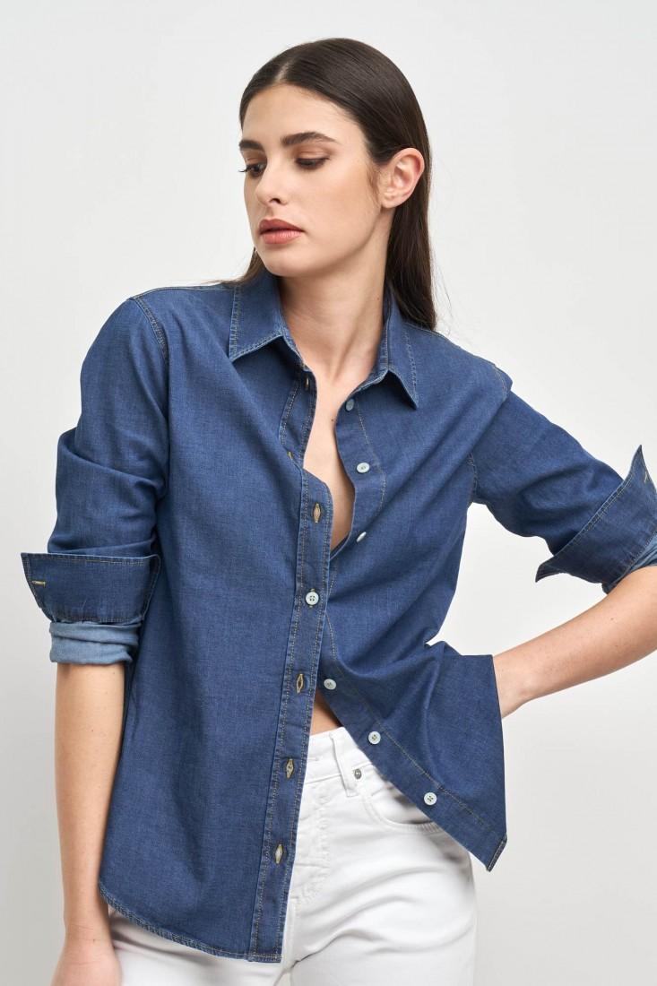Zanetti 1965 Camicia In Denim Stretch STEFY