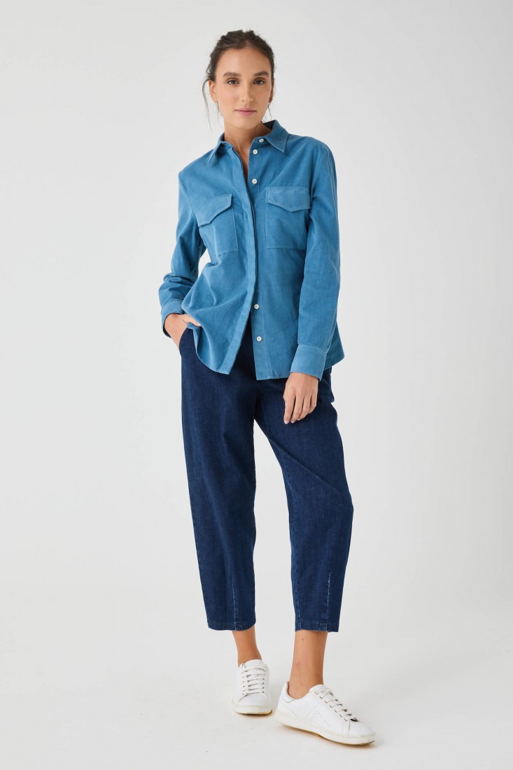 Zanetti 1965 Camicia In Velluto Microcoste