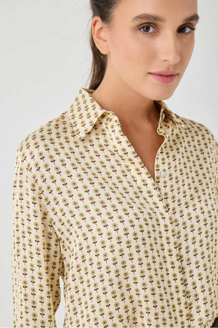 Zanetti 1965 Camicia In Viscosa A Fiorellini