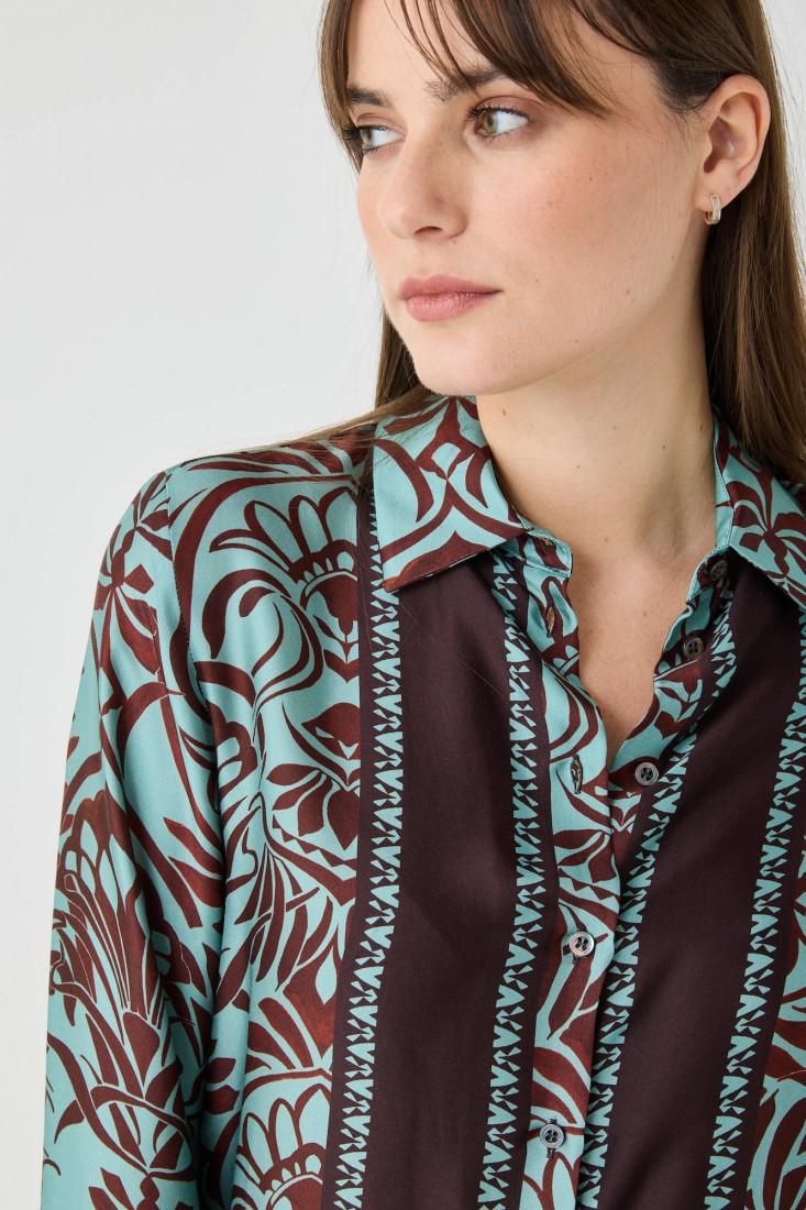 Zanetti 1965 Camicia In Viscosa Con Stampa A Fiori