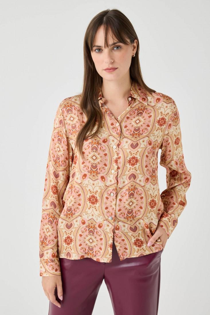 Zanetti 1965 Camicia in viscosa con stampa paisley