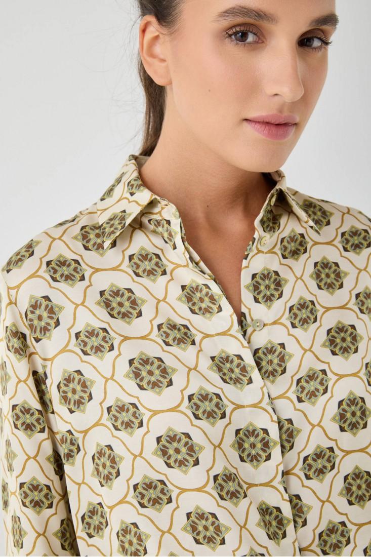 Zanetti 1965 Camicia In Viscosa Stampata