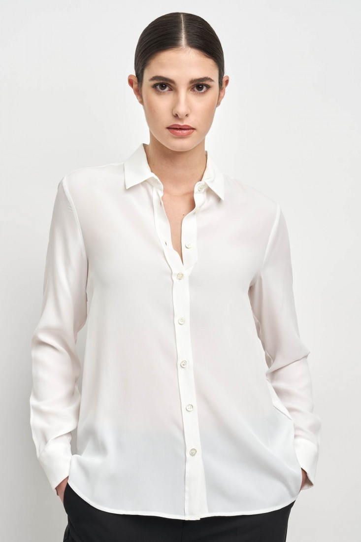 Zanetti 1965 Camicia morbida in crepe de chine