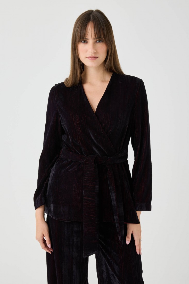 Zanetti 1965 Giacca morbida incrociata in velluto