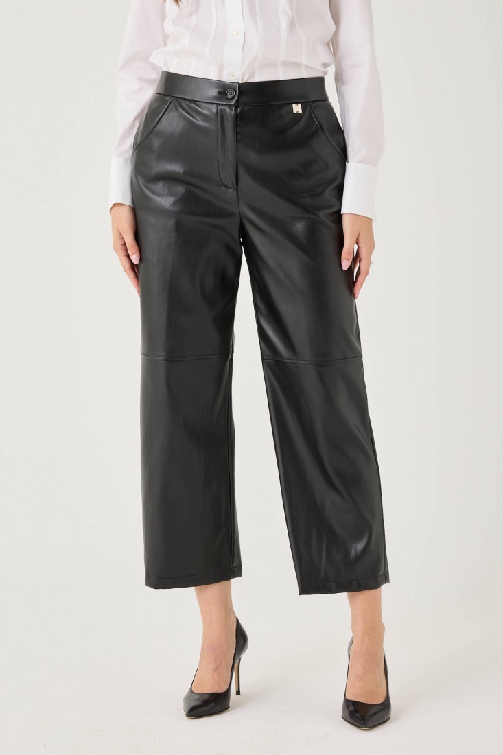 Zanetti 1965 Pantalone dritto in ecopelle