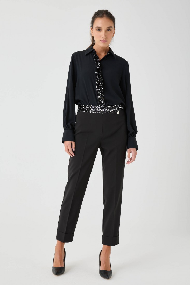 Zanetti 1965 Pantalone Stretch Con Paillettes