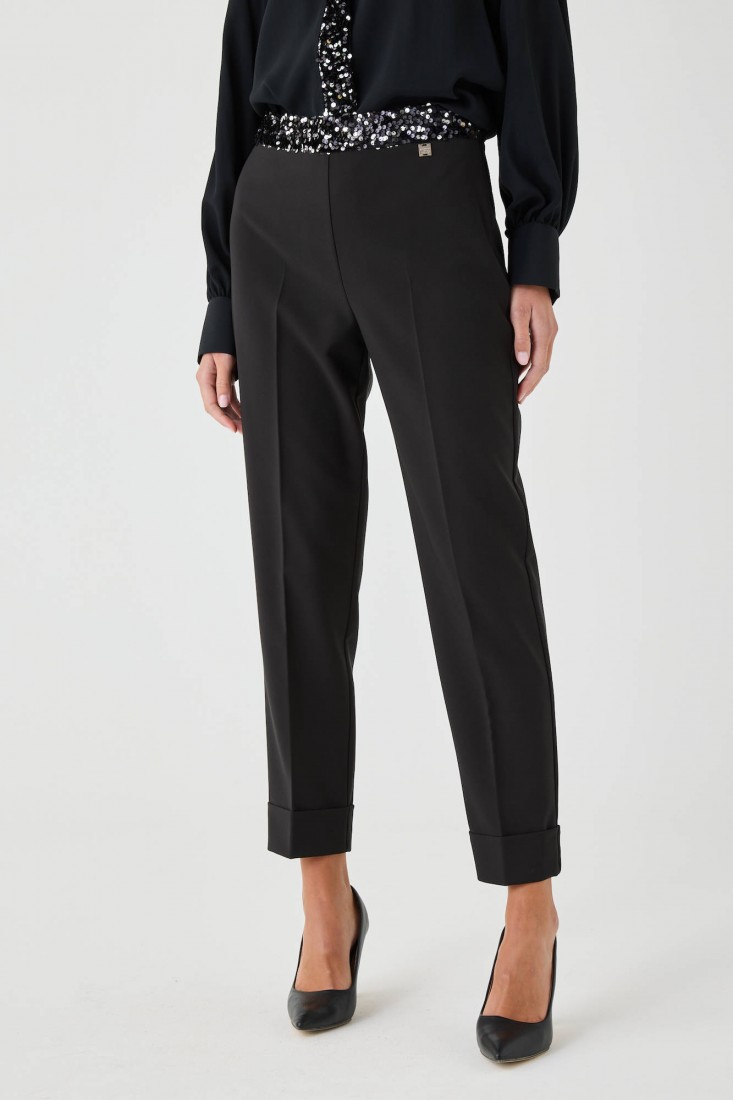 Zanetti 1965 Pantalone stretch con paillettes