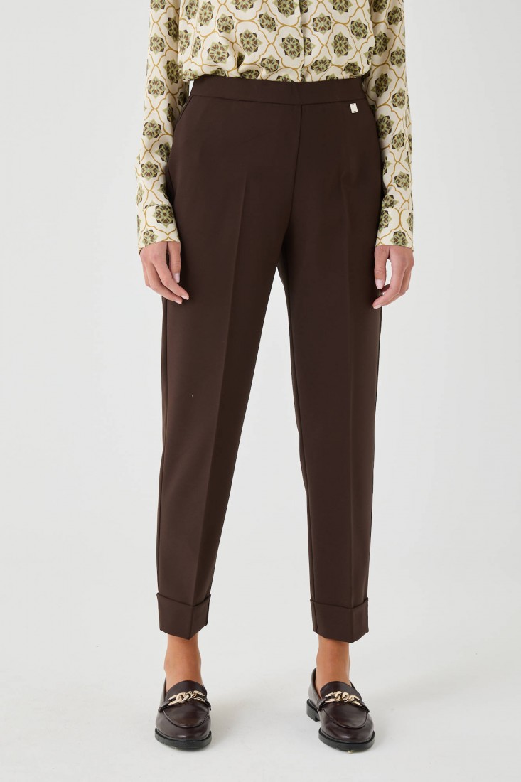 Zanetti 1965 Pantalone stretch con risvolto