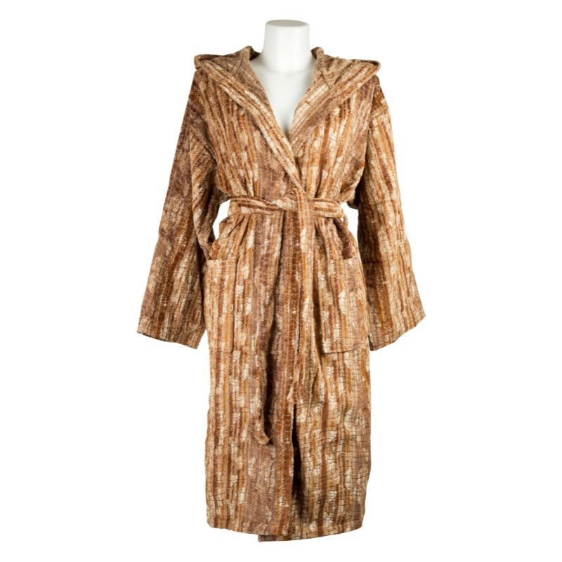 Zenoni & ColombiAccappatoio con cappuccio in spugna 600 gr Samantha Marrone