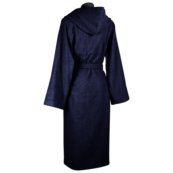 Zenoni & ColombiAccappatoio Essential Con Cappuccio In Spugna Di Cotone Blu Navy