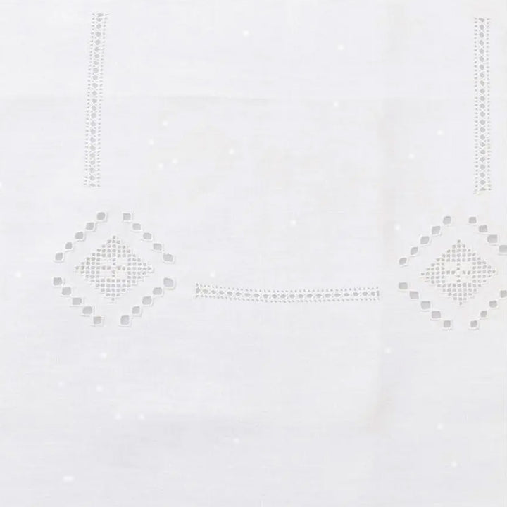 Zenoni & ColombiCentrino Centrotavola Rotondo Ricamato A Mano In Puro Lino Made In Italy Variante Etruria