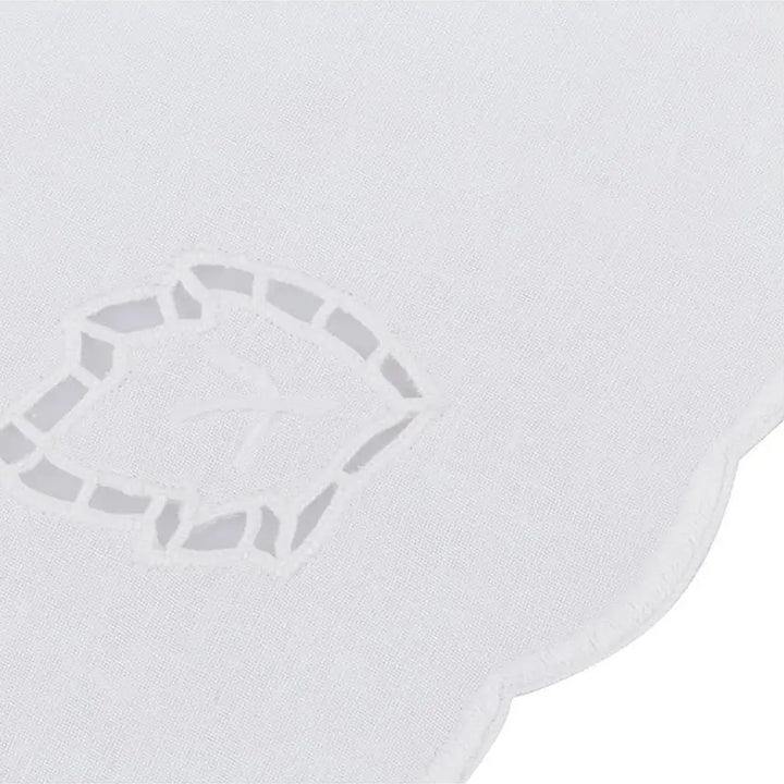 Zenoni & ColombiCentrino Centrotavola Rotondo Ricamato A Mano In Puro Cotone Made In Italy Variante Sherwood