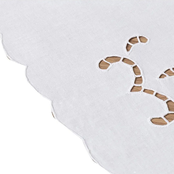 Zenoni & ColombiCentrotavola Ricamato A Mano In Cotone Made In Italy Variante Rossana