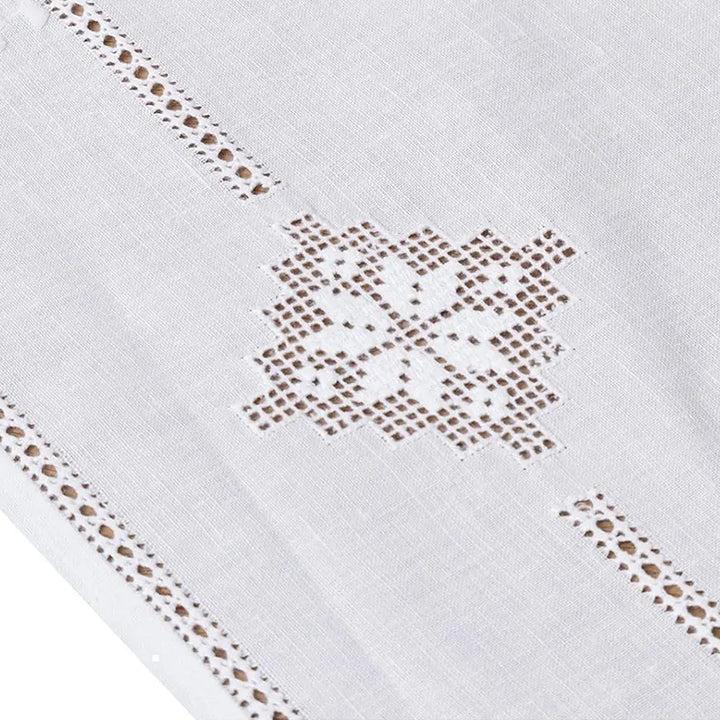 Zenoni & ColombiCentrotavola Ricamato A Mano In Misto Lino E Cotone Made In Italy Variante Sara