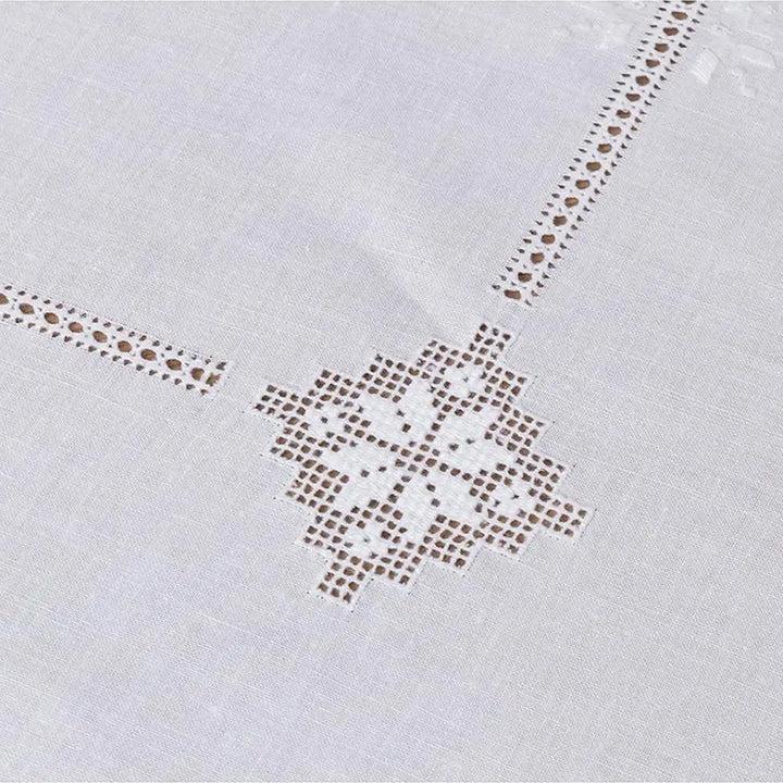 Zenoni & ColombiCentrotavola Ricamato A Mano In Misto Lino E Cotone Made In Italy Variante Sara