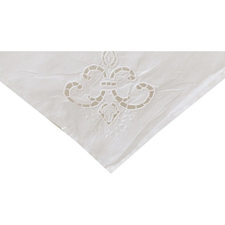 Zenoni & ColombiCentrotavola Ricamato A Mano In Misto Lino E Cotone Made In Italy Variante Toscano