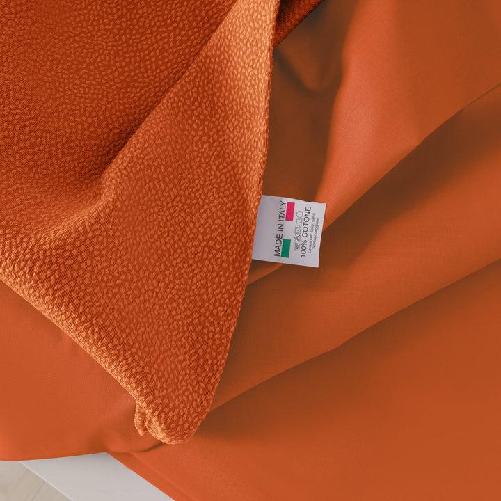 Zenoni & ColombiCompleto Copriletto Con Federe In Cotone Jacquard Keppler Arancio Scuro