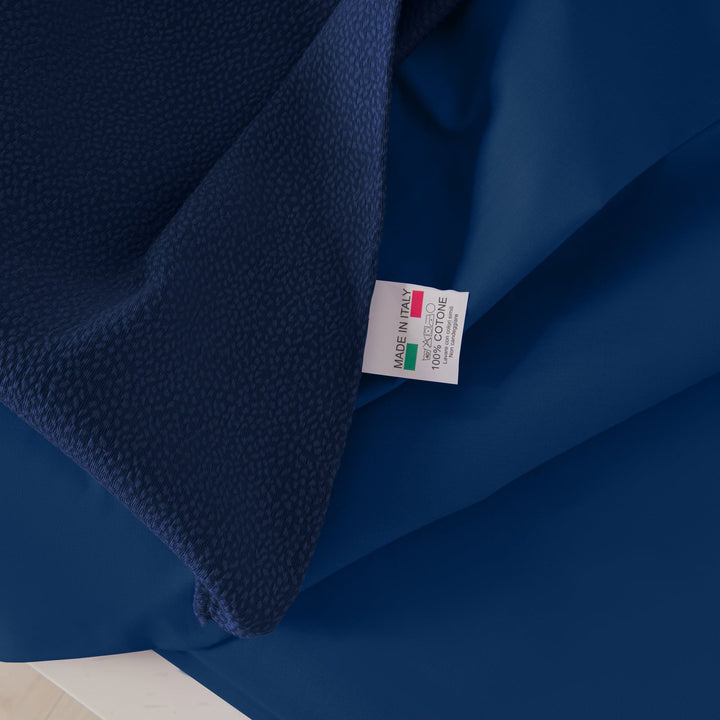Zenoni & ColombiCompleto Copriletto Con Federe In Cotone Jacquard Keppler Blu