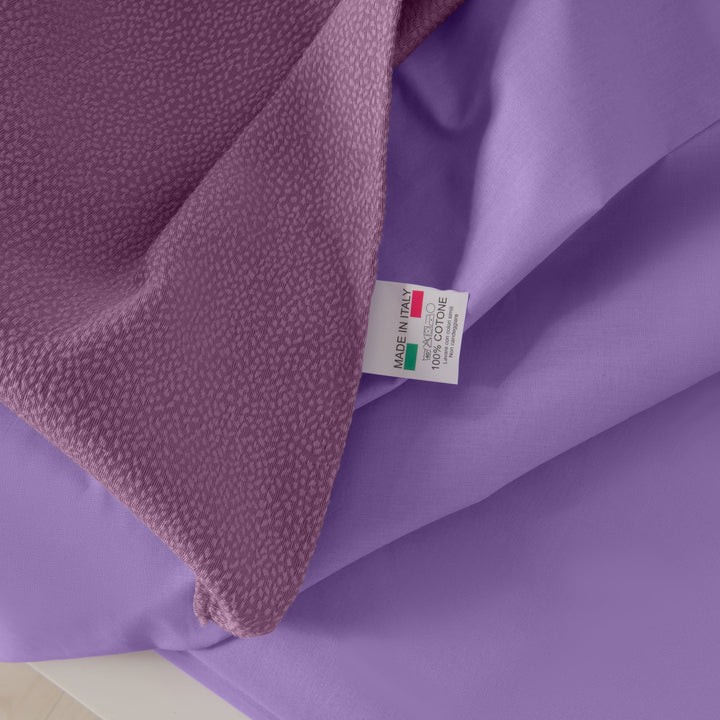 Zenoni & ColombiCompleto Copriletto Con Federe In Cotone Jacquard Keppler Malva