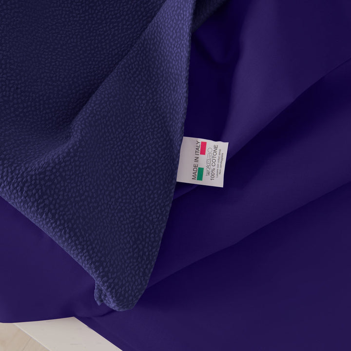 Zenoni & ColombiCompleto Copriletto Con Federe In Cotone Jacquard Keppler Prugna