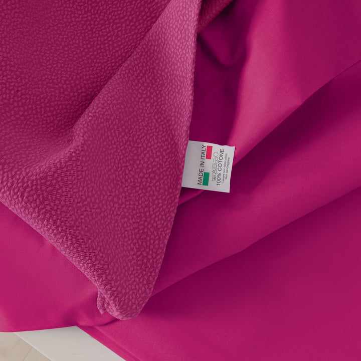Zenoni & ColombiCompleto Copriletto Con Federe In Cotone Jacquard Keppler Fucsia