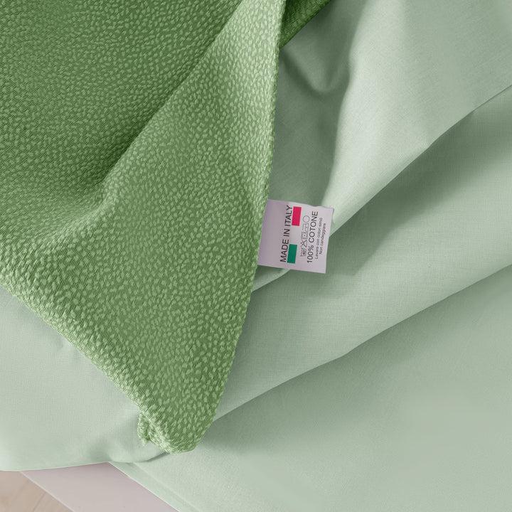 Zenoni & ColombiCompleto Copriletto Con Federe In Cotone Jacquard Keppler Verde Chiaro