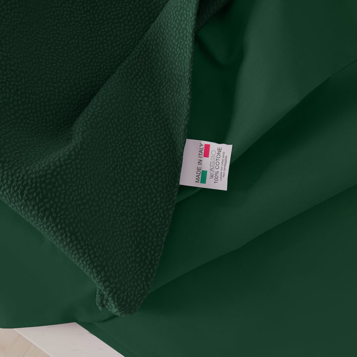 Zenoni & ColombiCompleto Copriletto Con Federe In Cotone Jacquard Keppler Verde Giungla