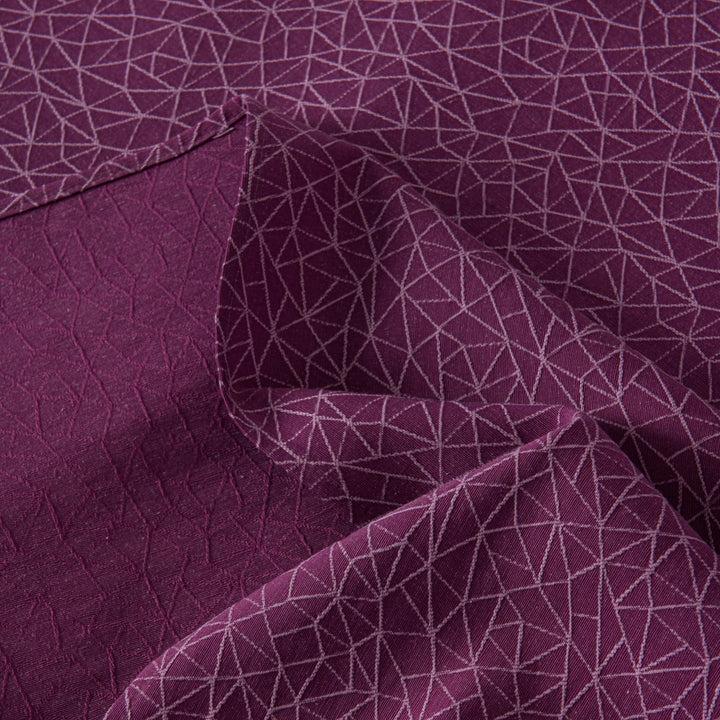 Zenoni & ColombiCompleto Copriletto Con Federe In Cotone Jacquard Triangolo Malva