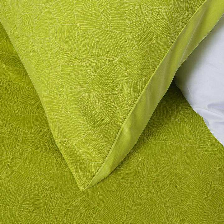 Zenoni & ColombiCompleto Copriletto Con Federe In Cotone Jacquard Giungla Verde Mela