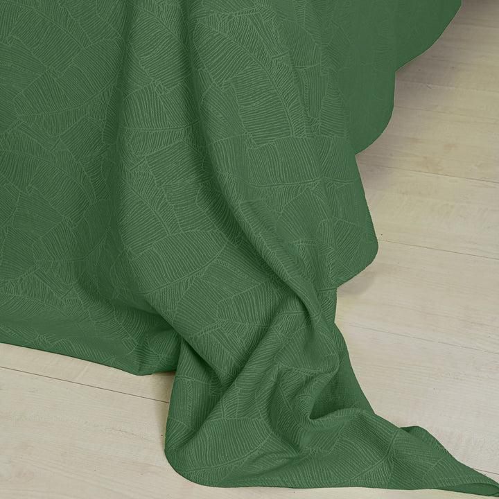 Zenoni & ColombiCompleto Copriletto Con Federe In Cotone Jacquard Giungla Verde Giungla