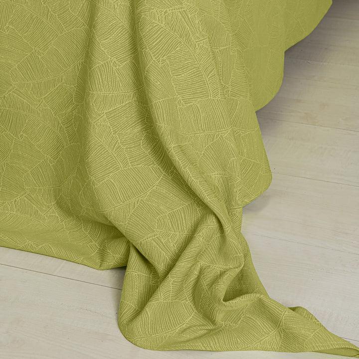 Zenoni & ColombiCompleto Copriletto Con Federe In Cotone Jacquard Giungla Verde