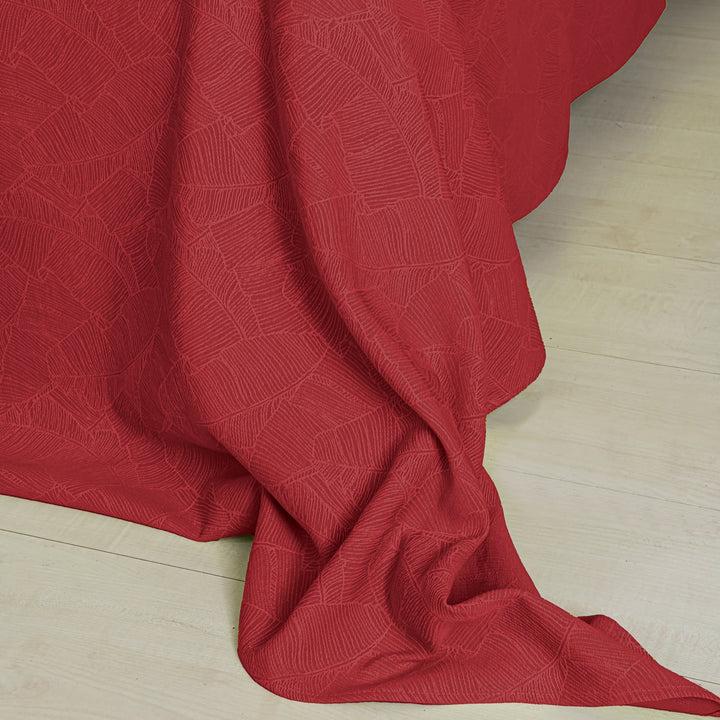 Zenoni & ColombiCompleto Copriletto Con Federe In Cotone Jacquard Giungla Bordeaux