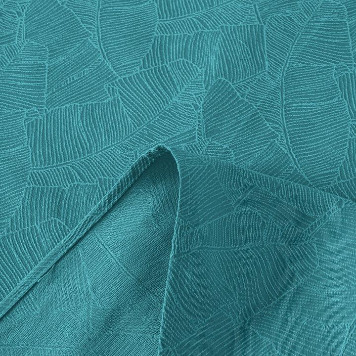 Zenoni & ColombiCompleto Copriletto Con Federe In Cotone Jacquard Giungla Azzurro Acqua