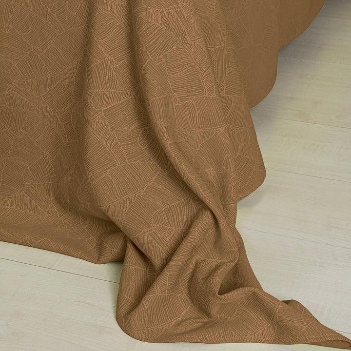 Zenoni & ColombiCompleto Copriletto Con Federe In Cotone Jacquard Giungla Nocciola