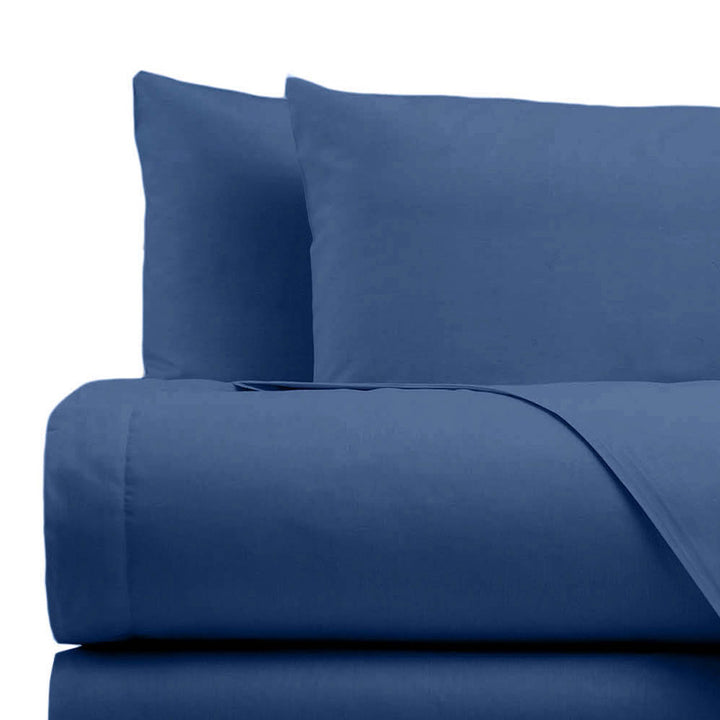 Zenoni & ColombiCompleto Lenzuola In 100% Cotone Alta Qualità Blu Navy